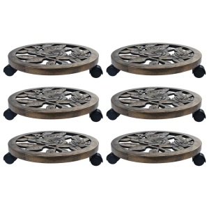 Diverse Hardware, Pflanzenroller 6 Stk. Bronze 38 cm Kunststoff, vidaXL Pflanzenroller 6 Stk. Bronze 38 cm Kunststoff