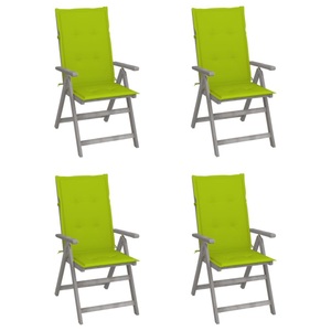 vidaXL, vidaXL Verstellbare Gartenstühle 4 Stk. mit Auflagen Massivholz Akazie, vidaXL Hochlehner Verstellbar 4 Stk. mit Auflagen Massivholz Akazie