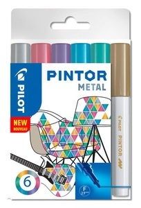Pilots, Pilots Pilot Marker Pintor Metal Fein, 6-er, Pilot Marker Set Pintor, 1.0mm, metallic, S6/0517443, (6 Farben)