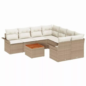 vidaXL, VidaXL - Sofa set poly-rattan, One Size, Beige, VidaXL - Sofa set poly-rattan, One Size, Beige