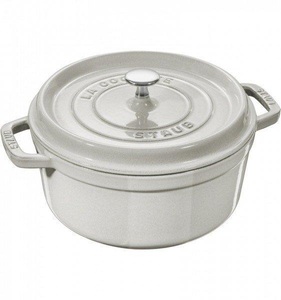 STAUB, Staub - Schmortopf mit Deckel 26 cm - Weiss, staub - Topf, One Size, Silber