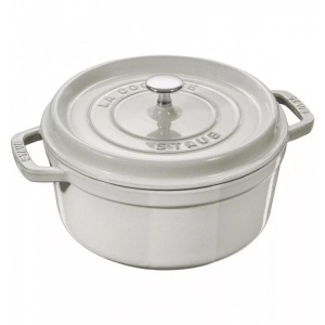 STAUB, Staub - Schmortopf mit Deckel 26 cm - Weiss, staub - Topf, One Size, Silber