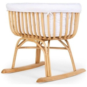Childhome, CHILDHOME Wiege Rattan mit Jerseybezug, Matratze und Nestchen, Childhome Wiege aus Rattan mit Matratze und Bezug