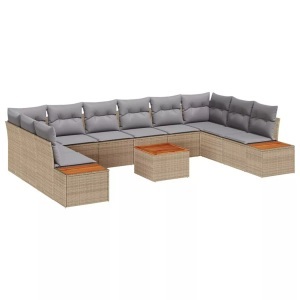 vidaXL, VidaXL - Garten-sofa poly-rattan, One Size, Beige, VidaXL - Garten-sofa poly-rattan, One Size, Greige