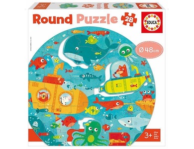 Carletto Deutschland, Unterwasser - Rund-Puzzle (Puzzle), Educa - Puzzle Unterwasser Rund (28Teile)