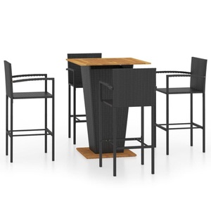 vidaXL, vidaXL 5-tlg. Gartenbar-Set Schwarz, 