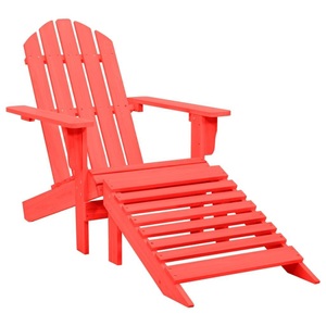vidaXL, vidaXL Adirondack-Gartenstuhl mit Fußstütze Massivholz Tanne Rot
