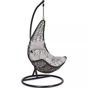 mutoni lifestyle, Garten Hängesessel Amirantes mit Kissen schwarz, Garten Hängesessel Amirantes mit Kissen schwarz