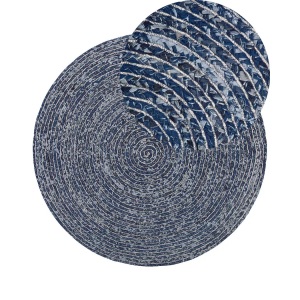Beliani, Teppich aus Baumwolle Boho BULUCA Teppich aus Baumwolle Boho BULUCA, Beliani - Teppich aus Baumwolle Boho BULUCA, 140 cm, Nachtblau