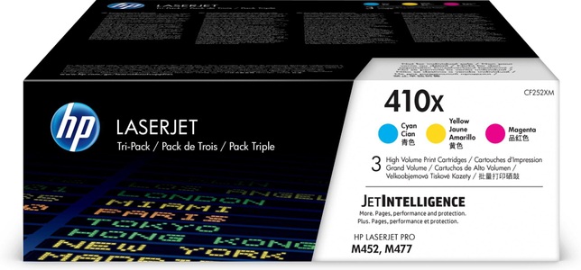 Hp, HP Toner 410X Tri-Pack (Cf252Xm), Hewlett Packard Toner, blau/rot/gelb, No.410X, CF252XM, (5'000 Seiten)
