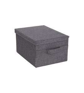 BIGSO, BIGSO - Aufbewahrungsbox SOLNA - Textil - dunkelgrau - 26/35/19 cm, BIGSO - Aufbewahrungsbox SOLNA - dunkelgrau - Textil - 26/35/19 cm
