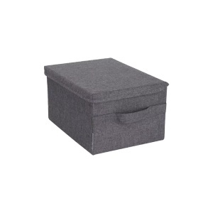 BIGSO, BIGSO - Aufbewahrungsbox SOLNA - Textil - dunkelgrau - 26/35/19 cm, BIGSO - Aufbewahrungsbox SOLNA - dunkelgrau - Textil - 26/35/19 cm