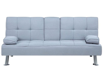 Beliani, Beliani Sofa mit Schlaffunktion ROXEN hellgrau, Beliani - Schlafsofa aus Stoff ROXEN, One Size, Rauch
