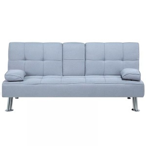 Beliani, Beliani Sofa mit Schlaffunktion ROXEN hellgrau, Beliani - Schlafsofa aus Stoff ROXEN, One Size, Rauch