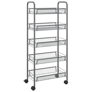 vidaXL, vidaXL Küchenwagen 5 Etagen Grau 46x26x105 cm Eisen, vidaXL Küchenwagen 5 Etagen Grau 46x26x105 cm Eisen