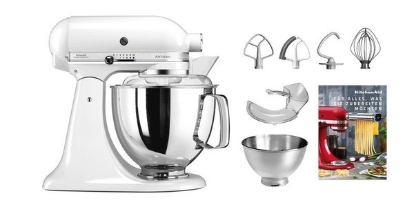 KITCHENAID, Kitchenaid Artisan KSM200 Küchenmaschine Swiss Edition weiss, KITCHENAID KSM200 Swiss Edition - Küchenmaschine (Weiss)
