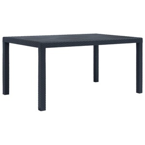 Diverse Hardware, Gartentisch Anthrazit 150 x 90 x 72 cm Kunststoff Rattan-Optik, vidaXL Gartentisch Anthrazit 150x90x72 cm Kunststoff Rattan-Optik