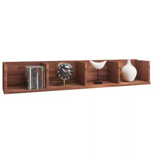 VCM, Holz Wandregal Hängeregal Wandboard Regal Honsa Holz Wandregal Hängeregal Wandboard Regal Honsa, VCM - Holzregal hängend | platzsparendes Regal Maße: H. 15 x B. 97 T. 17 cm Elegantes Aufbewahrungsregal Bücherregal Wandboard -, One Size, Kühles Braun