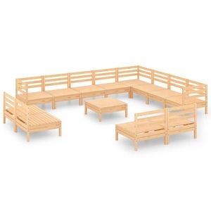 vidaXL, vidaXL 13-tlg. Garten-Lounge-Set Massivholz Kiefer, 