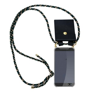 Cadorabo, Cadorabo Handy Kette für Apple iPhone 5 / 5S / SE in CAMOUFLAGE – Silikon Necklace Umhänge Hülle mit Gold Ringen, Kordel Band Schnur und abnehmbare..., Cadorabo - Handy Kette für Apple iPhone 5 5S SE 2016 Silikon mit Gold Ringen, Militärgrün