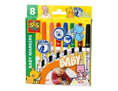 SES CREATIVE, SES creative myfirst BABY MARKER Filzstifte 8 Farben, 