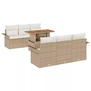 vidaXL, VidaXL - Garten-sofa-set poly-rattan, One Size, Beige