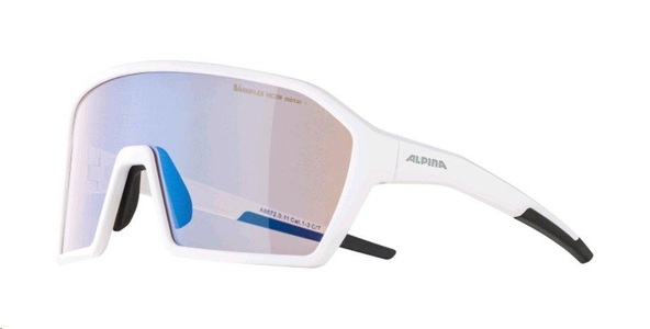 Alpina, Alpina RAM HVLM+ Sonnenbrille - White Matt Mirror Blue, Alpina - A8672011 Ram Q-Lite V, white matt, Varioflexmirror blue, cat. 1-3, One Size, Violett Bunt