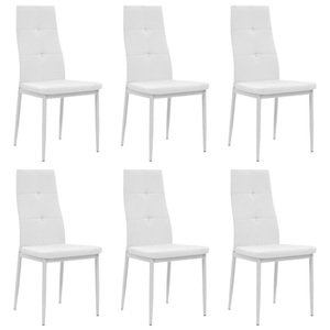 vidaXL, vidaXL Esszimmerstühle 6 Stk. Kunstleder Weiß