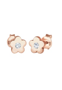 Elli, Elli Ohrringe BLUME SWAROVSKI® KRISTALLE 925er Sterling Silber rosevergoldet, 