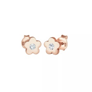 Elli, Elli Ohrringe BLUME SWAROVSKI® KRISTALLE 925er Sterling Silber rosevergoldet, 