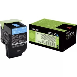 Lexmark, Lexmark Toner 802HC CX410 CX510 80C2HC0 Original Cyan 3000 Seiten, Lexmark Toner, blau, Return, 80C2HC0, (3'000 Seiten)