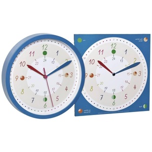 TFA Dostmann, TFA Dostmann Wanduhr TICK & TACK mit Lernuhr Blau, TFA Dostmann Wanduhr TICK & TACK mit Lernuhr Blau