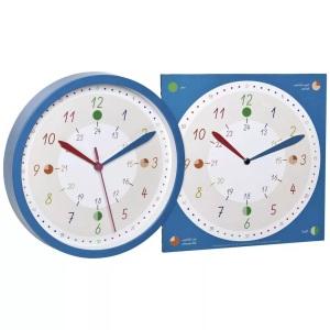 TFA Dostmann, TFA Dostmann Wanduhr TICK & TACK mit Lernuhr Blau, TFA Dostmann Wanduhr TICK & TACK mit Lernuhr Blau