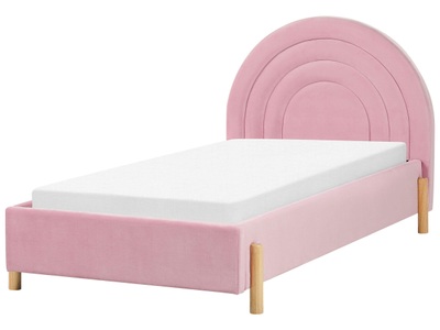 Beliani, Bett mit Lattenrost aus Samtstoff Retro ANET Bett mit Lattenrost aus Samtstoff Retro ANET
