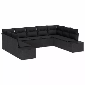 vidaXL, VidaXL - Garten-sofa poly-rattan, One Size, Schwarz