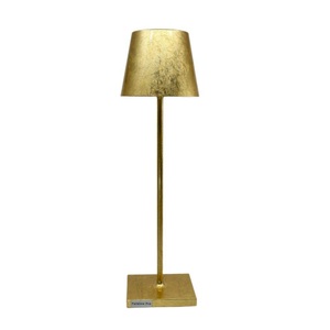 Ailati, LED-Tischlampe Poldina mit Dekor, portabel, gold, Zafferano Poldina LED-Tischlampe Akku Dekor gold