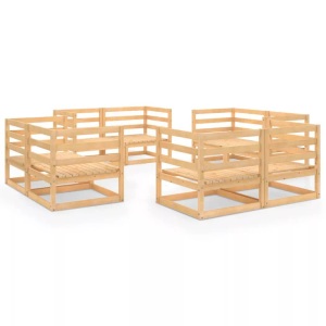 vidaXL, vidaXL 8-tlg. Garten-Lounge-Set Massivholz Kiefer