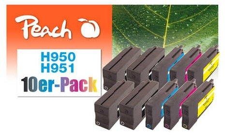 Peach, Peach 10er-Pack Tintenpatronen kompatibel zu HP No. 950, No. 951, Peach Tintenset HP Nr. 950 / 951