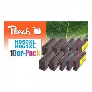 Peach, Peach 10er-Pack Tintenpatronen kompatibel zu HP No. 950, No. 951, Peach Tintenset HP Nr. 950 / 951