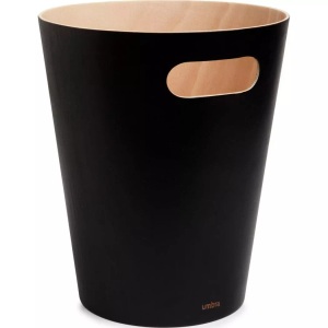 Umbra, Umbra Woodrow Papierkorb schwarz, Umbra Mülleimer »Woodrow 45053 l« 1 Behälter Holzart: Birke (China)