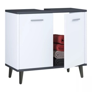 VCM, Badmöbel Badunterschrank Waschbeckenunterschrank Badezimmer Schublade Landos Badmöbel Badunterschrank Waschbeckenunterschrank Badezimmer Schublade Landos, VCM - Badmöbel Badunterschrank Waschbeckenunterschrank Badezimmer Schublade Landos, One Size, Weiss / Anthrazit
