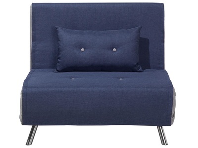 Beliani, Beliani Schlafsofa Polsterbezug blau FARRIS, 