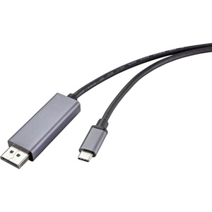 Renkforce, Renkforce DisplayPort AV Anschlusskabel [1x DisplayPort Stecker - 1x USB-C™ Stecker] 1.00 m Black, Renkforce USB-C® / DisplayPort Anschlusskabel USB-C® Stecker, DisplayPort Stecker 1.00 m Schwarz RF-4630696 PVC-Mantel