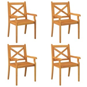 vidaXL, vidaXL Garten-Essstühle 4 Stk. Massivholz Akazie, vidaXL Garten-Essstühle 4 Stk. Massivholz Akazie