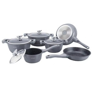 Royalty Line, Bratpfannen- und Kochtopfset, 6 Kochgeschirr - Grau Bratpfannen- und Kochtopfset, 6 Kochgeschirr - Grau, Royalty Line - Bratpfannen- und Kochtopfset, 6 Kochgeschirr Grau, Silber