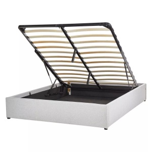Beliani, Bett mit Lattenrost aus Polyester Modern DINAN Bett mit Lattenrost aus Polyester Modern DINAN