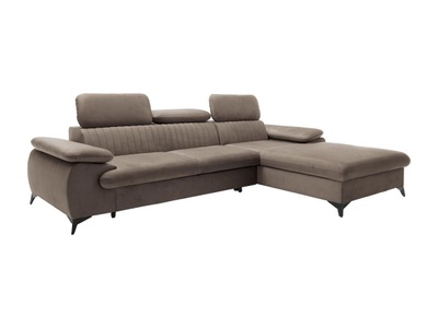 Pascal Morabito, Ecksofa mit Schlaffunktion - Ecke rechts - Samt - Taupe - SAMARA von Ecksofa mit Schlaffunktion - Ecke rechts - Samt - Taupe - SAMARA von PASCAL MORABITO