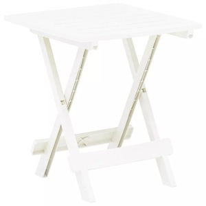 vidaXL, vidaXL Gartentisch Klappbar Weiß 45x43x50 cm Kunststoff, vidaXL Gartentisch Klappbar Weiß 45x43x50 cm Kunststoff