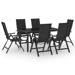 vidaXL, vidaXL 7-tlg. Garten-Essgruppe Aluminium Anthrazit