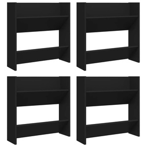 vidaXL, vidaXL Wand-Schuhschränke 4 Stk. Schwarz 60x18x60 cm Spanplatte